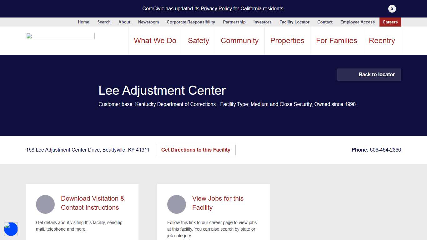 Lee Adjustment Center