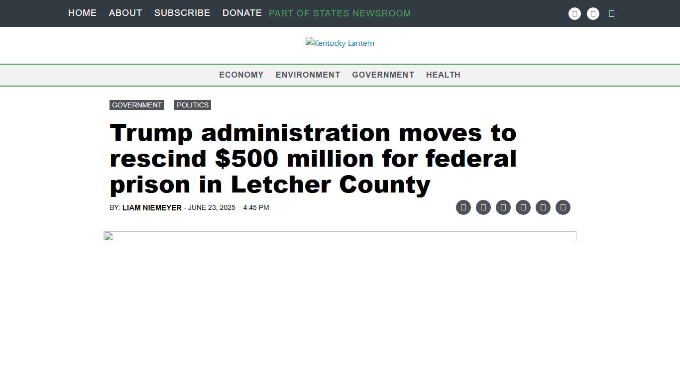 Trump administration moves to rescind $500 million for federal prison in Letcher County • Kentucky Lantern